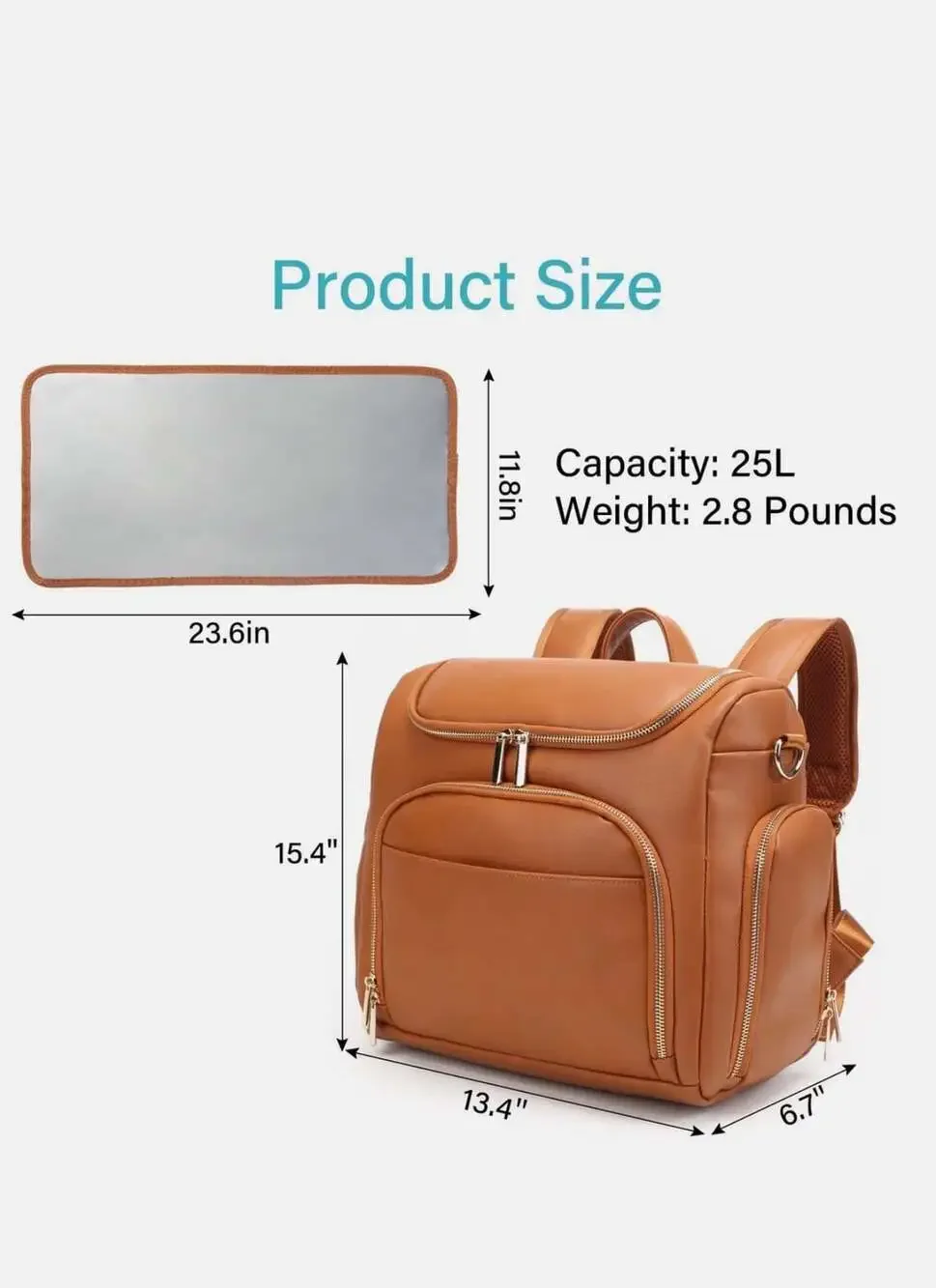 Beaulyn Leather Multifunctional Diaper Backpack
